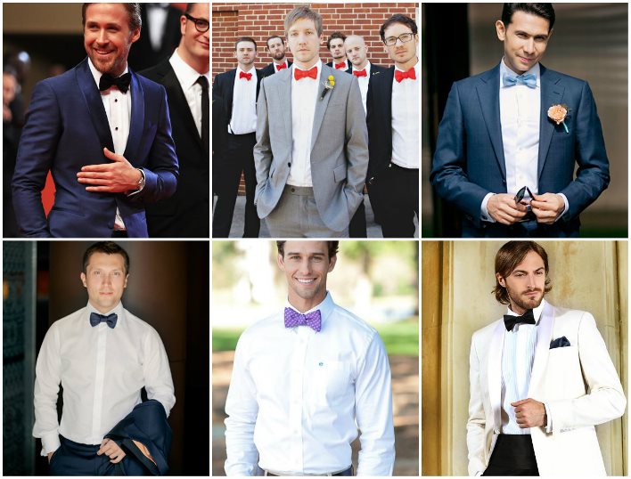 Рубашки под галстуки-бабочки: свадебный вариант